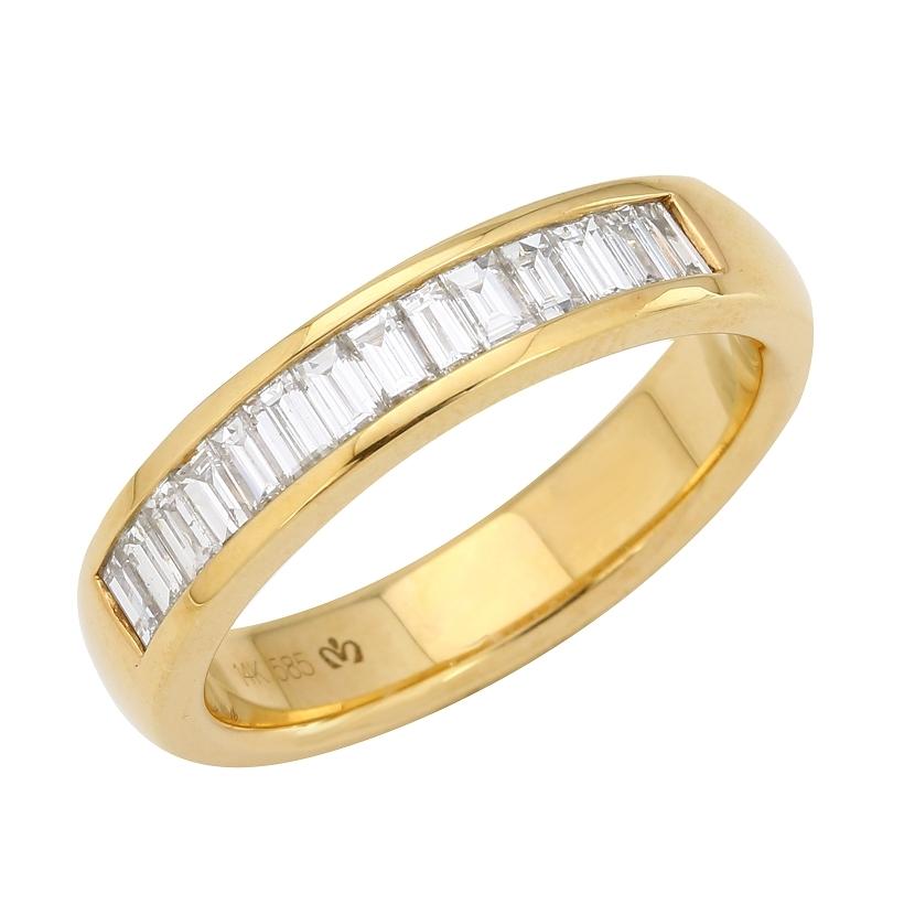 0.49 Ctw Diamond 14k Yellow Gold Tap Baguette Shape Womens Ring, Size 6.5