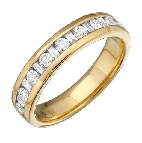 0.5 Ctw Diamond 14k Yellow Gold Round Shape Womens Ring, Size 6.5