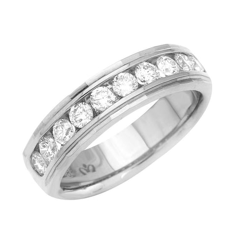 0.73 Ctw Diamond 14k White Gold Round Shape Womens Ring, Size 6.5
