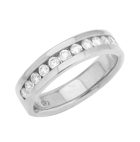 0.52 Ctw Diamond 14k White Gold Round Shape Womens Ring, Size 6.5