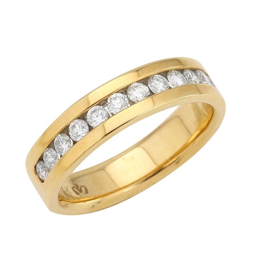 0.53 Ctw Diamond 14k Yellow Gold Round Shape Womens Ring, Size 6.5