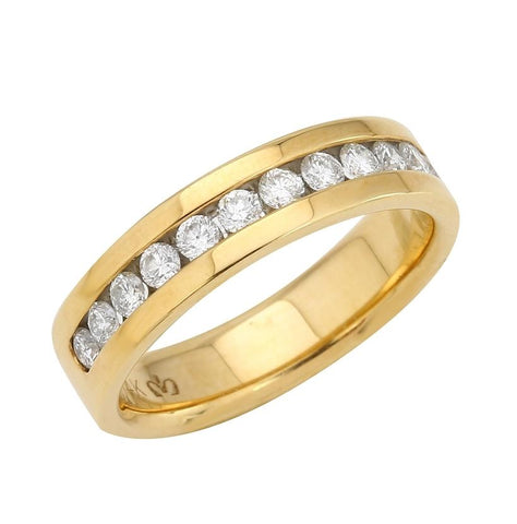 0.53 Ctw Diamond 14k Yellow Gold Round Shape Womens Ring, Size 6.5