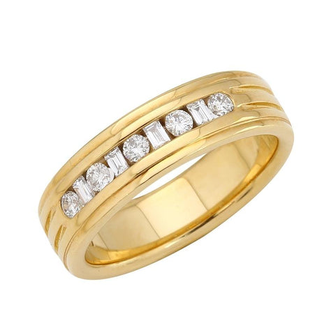 0.25 Ctw Diamond 14k Yellow Gold Round Shape Womens Ring, Size 6.5