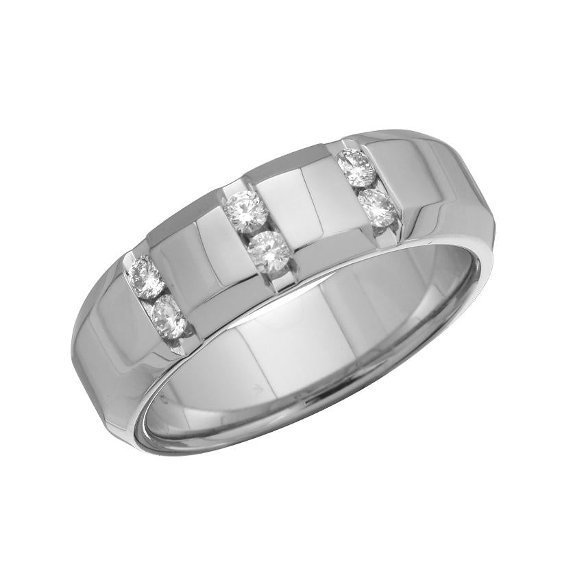 0.19 Ctw Diamond 14k White Gold Round Shape Womens Ring, Size 6.5