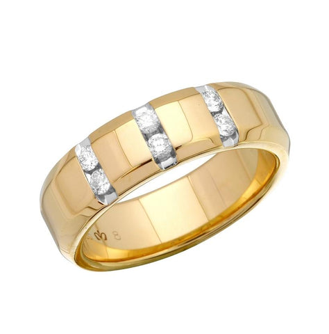 0.19 Ctw Diamond 14k Yellow Gold Round Shape Womens Ring, Size 6.5