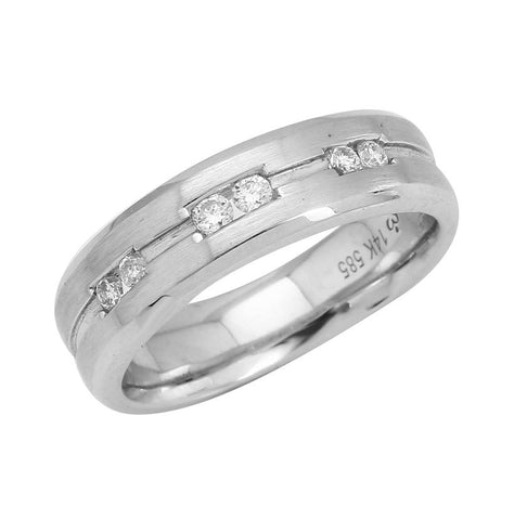 0.15 Ctw Diamond 14k White Gold Round Shape Womens Ring, Size 6.5