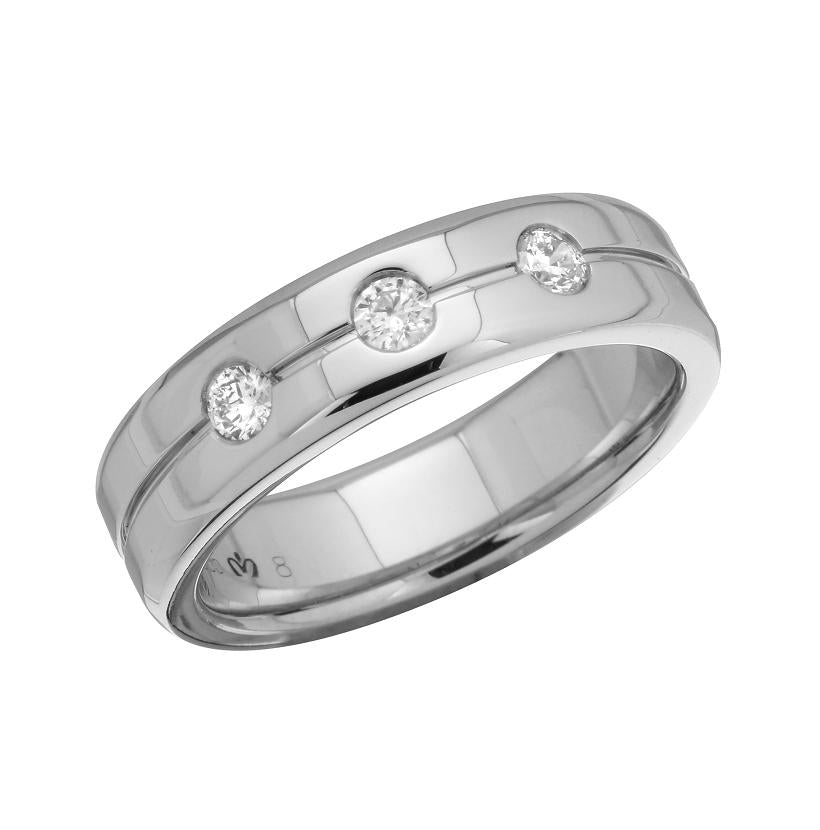 0.18 Ctw Diamond 14k White Gold Round Shape Womens Ring, Size 6.5