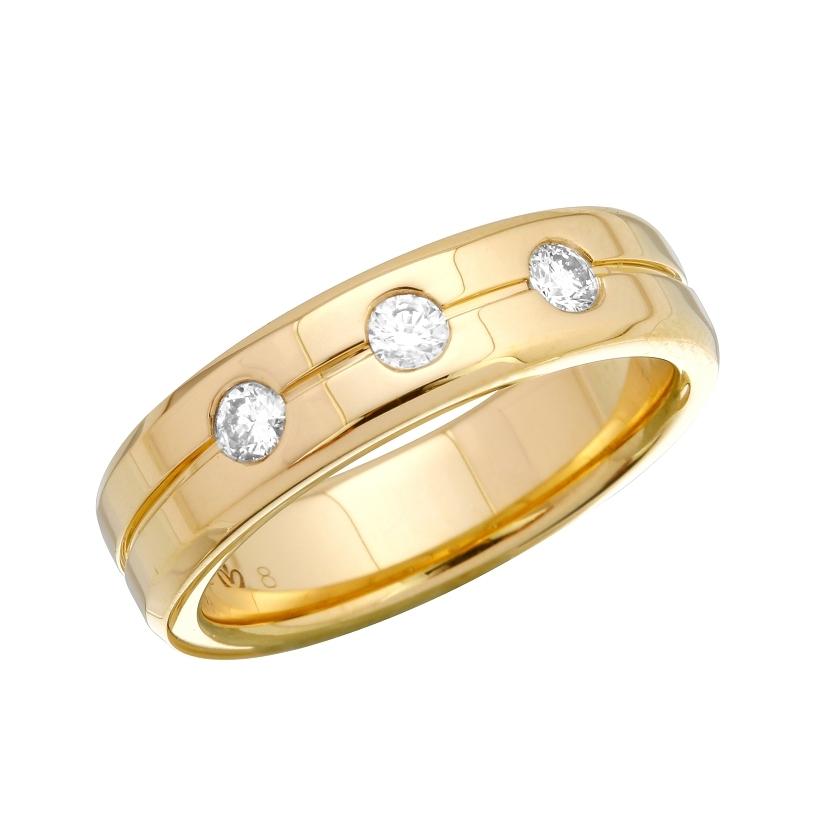 0.18 Ctw Diamond 14k Yellow Gold Round Shape Womens Ring, Size 6.5