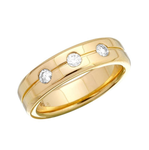 0.18 Ctw Diamond 14k Yellow Gold Round Shape Womens Ring, Size 6.5