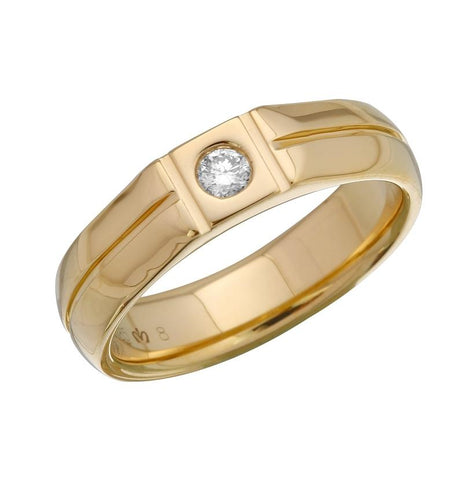 0.08 Ctw Diamond 14k Yellow Gold Round Shape Womens Ring, Size 6.5