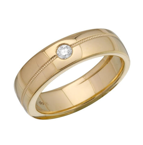 0.06 Ctw Diamond 14k Yellow Gold Round Shape Womens Ring, Size 6.5