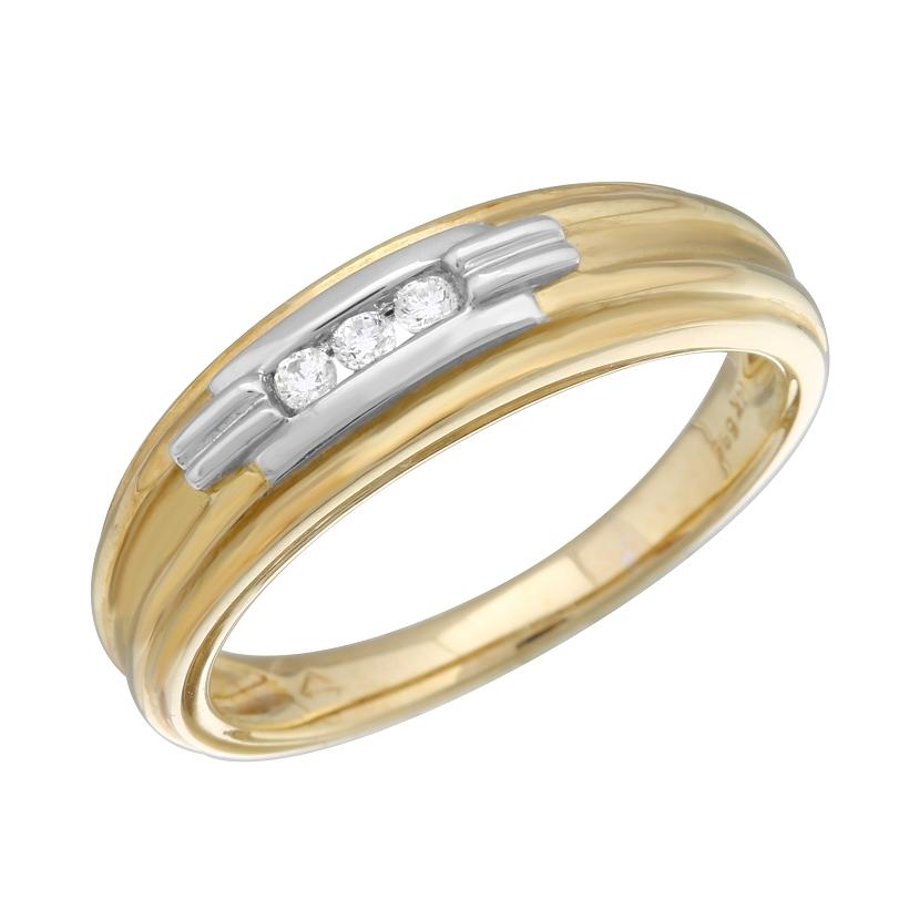 0.06 Ctw Diamond 14k Two Tone Gold Round Shape Womens Ring, Size 6.5