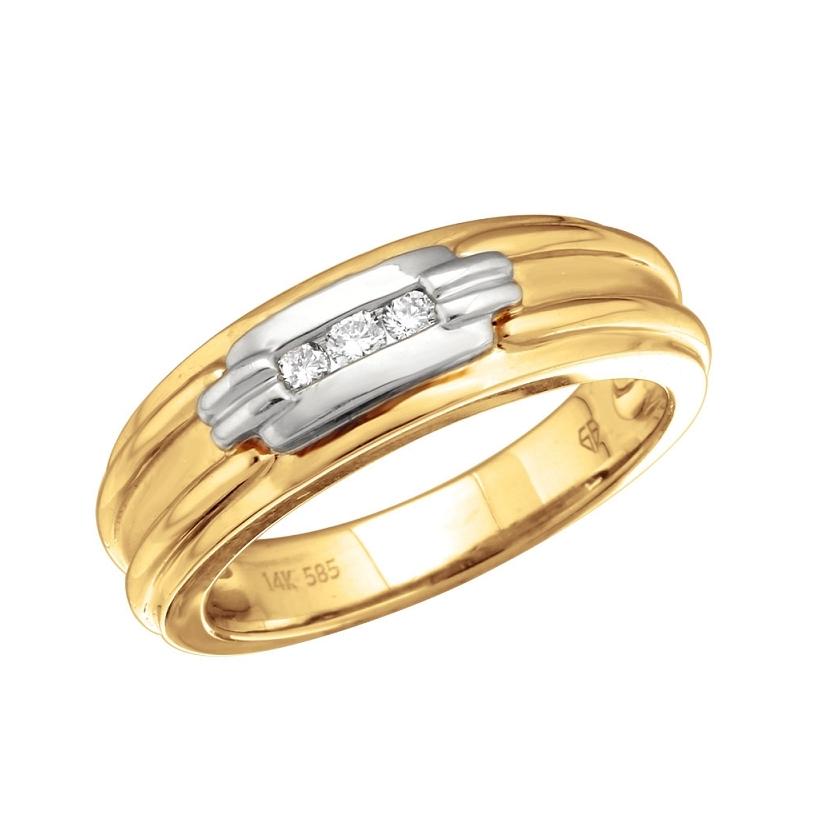 0.09 Ctw Diamond 14k Two Tone Gold Round Shape Womens Ring, Size 6.5