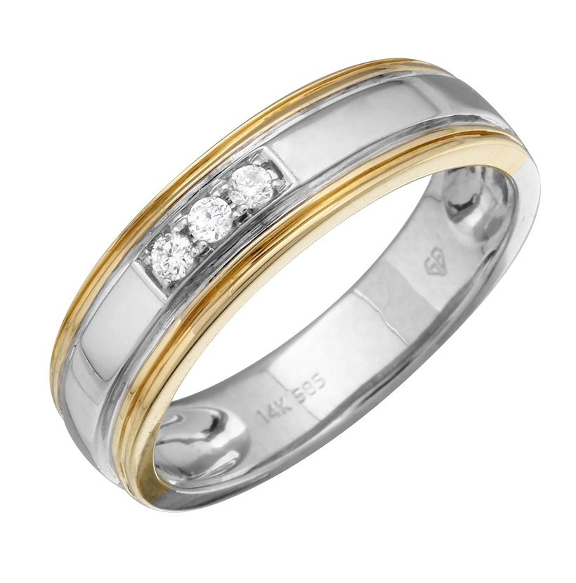 0.07 Ctw Diamond 14k Two Tone Gold Round Shape Womens Ring, Size 6.5