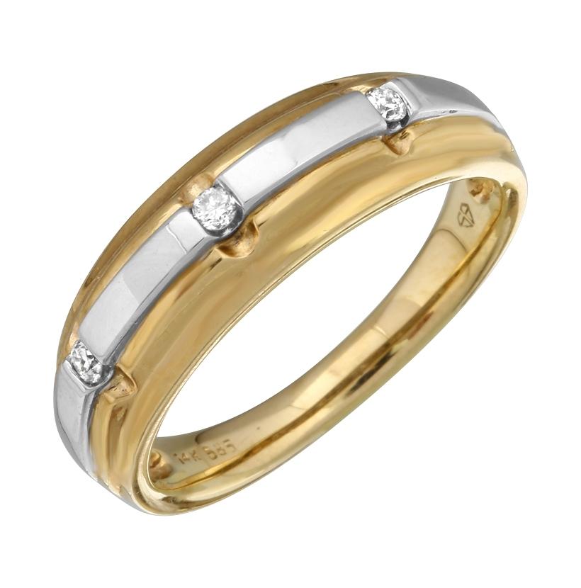 0.07 Ctw Diamond 14k Two Tone Gold Round Shape Womens Ring, Size 6.5