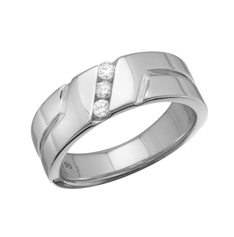 0.12 Ctw Diamond 14k White Gold Round Shape Womens Ring, Size 6.5