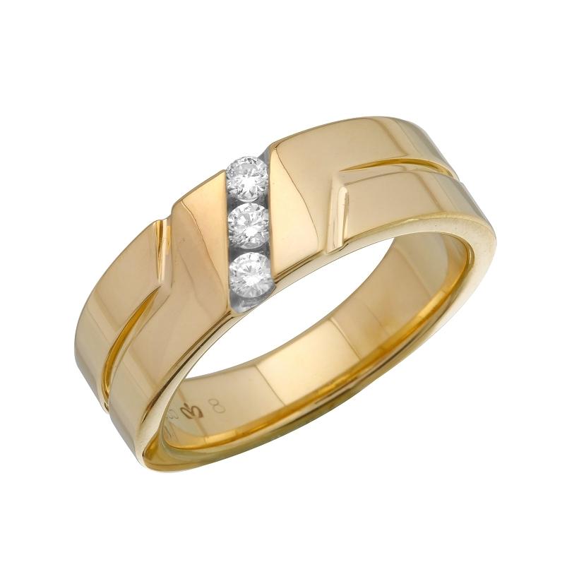 0.13 Ctw Diamond 14k Yellow Gold Round Shape Womens Ring, Size 6.5