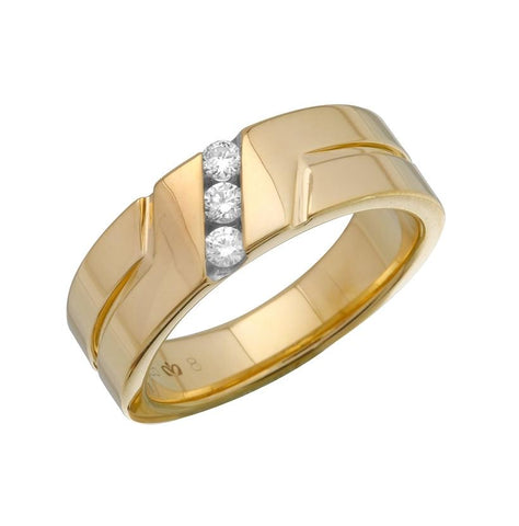 0.13 Ctw Diamond 14k Yellow Gold Round Shape Womens Ring, Size 6.5