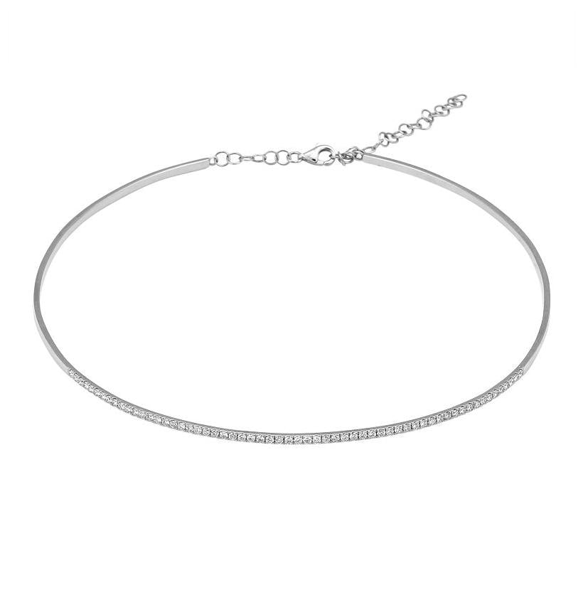 0.95 Ctw Diamond 14k White Gold Round Shape Womens Diamond Necklace