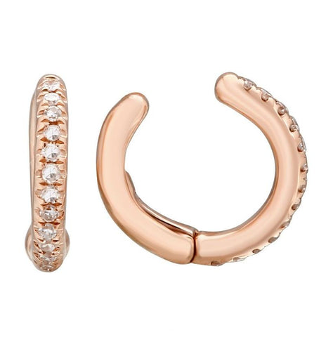 0.09 Ctw Diamond 14k Rose Gold Round Shape Womens Diamond Earrings