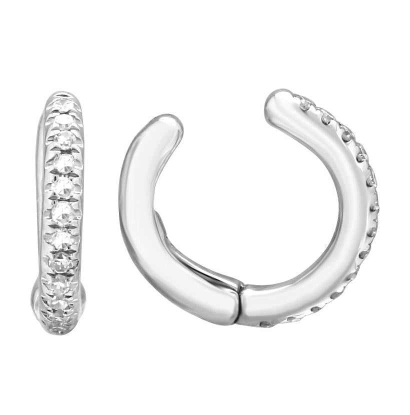 0.09 Ctw Diamond 14k White Gold Round Shape Womens Diamond Earrings