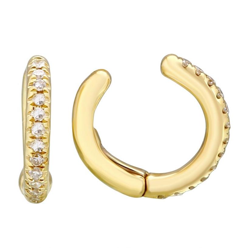 0.09 Ctw Diamond 14k Yellow Gold Round Shape Womens Diamond Earrings