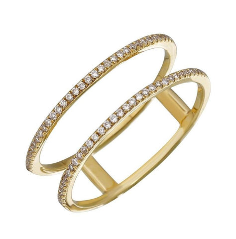 0.18 Ctw Diamond 14k Yellow Gold Round Shape Womens Diamond Ring