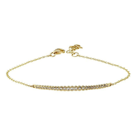 0.28 Ctw Diamond 14k Yellow Gold Round Shape Womens Diamond Bracelet