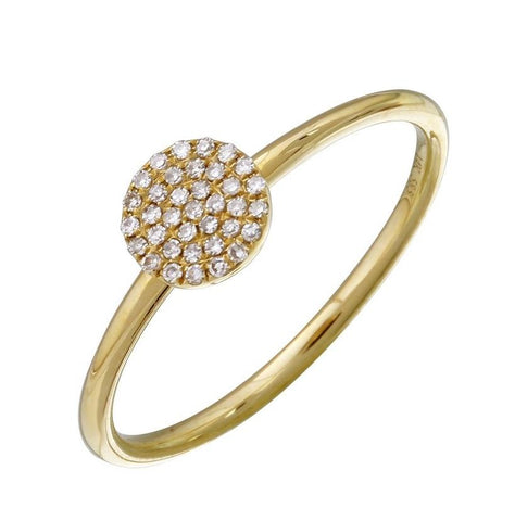 0.09 Ctw Diamond 14k Yellow Gold Round Shape Womens Diamond Ring