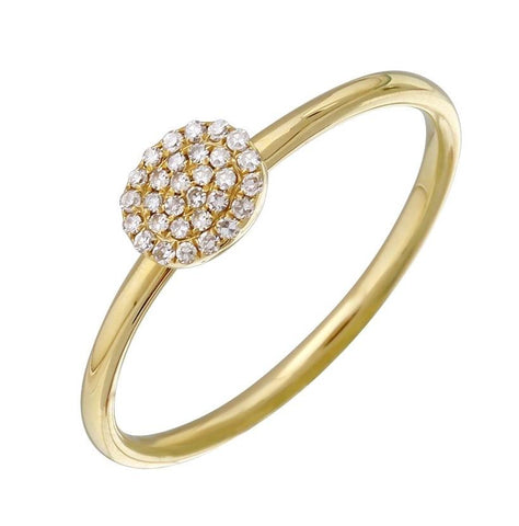 0.08 Ctw Diamond 14k Yellow Gold Round Shape Womens Diamond Ring