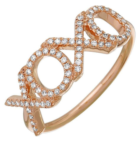 0.18 Ctw Diamond 14k Rose Gold Round Shape Womens Diamond Ring