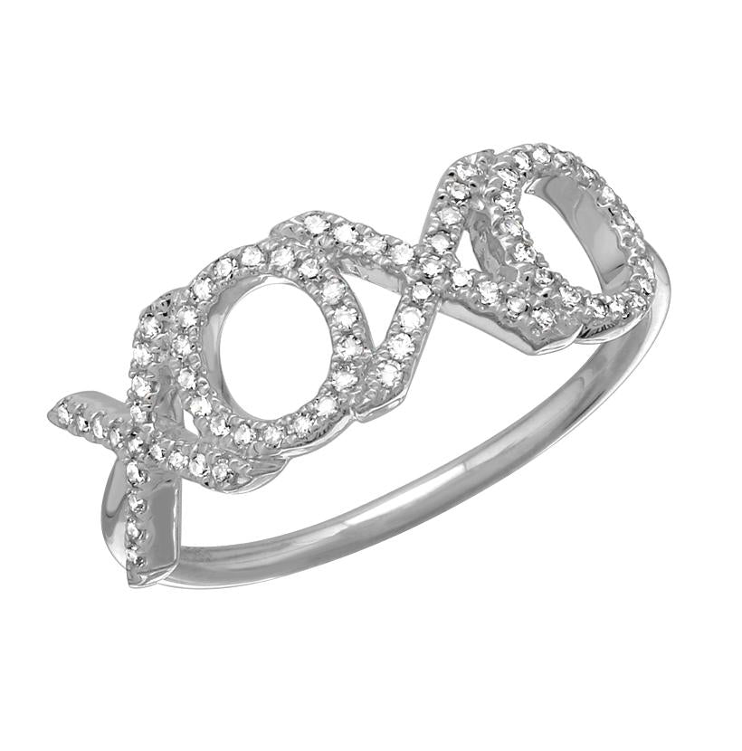 0.18 Ctw Diamond 14k White Gold Round Shape Womens Diamond Ring