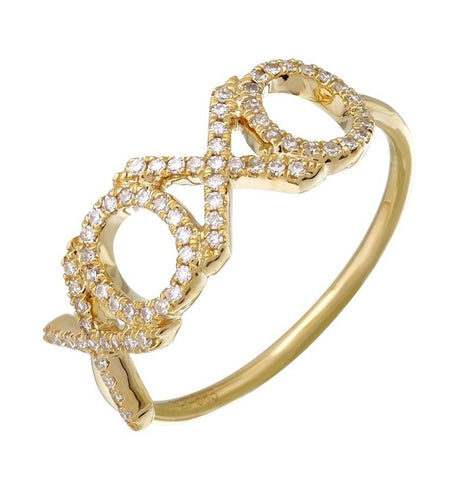 0.18 Ctw Diamond 14k Yellow Gold Round Shape Womens Diamond Ring