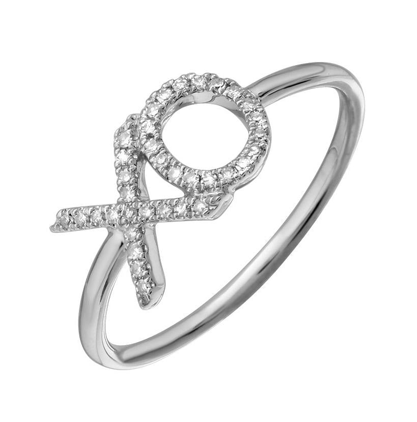 0.09 Ctw Diamond 14k White Gold Round Shape Womens Diamond Ring