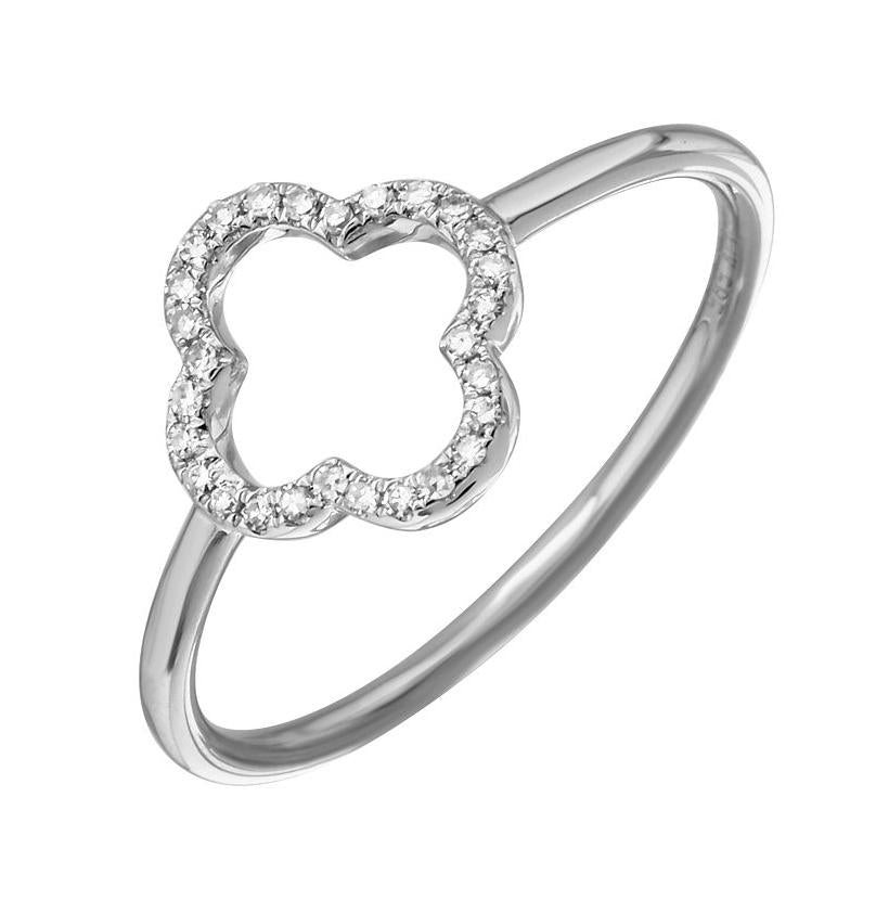 0.07 Ctw Diamond 14k White Gold Round Shape Womens Diamond Ring