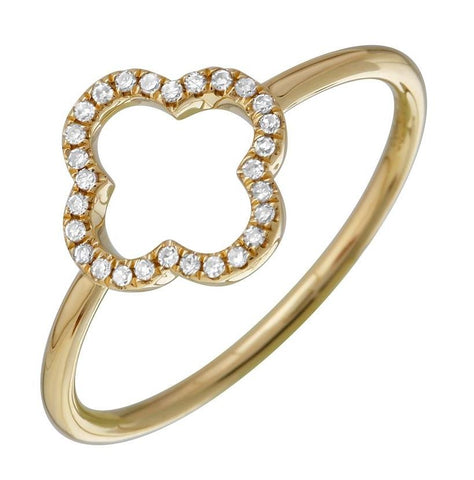 0.08 Ctw Diamond 14k Yellow Gold Round Shape Womens Diamond Ring
