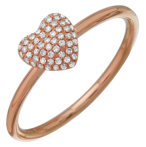 0.11 Ctw Diamond 14k Rose Gold Round Shape Womens Diamond Ring