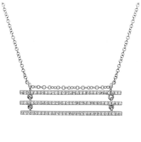 0.27 Ctw Diamond 14k White Gold Round Shape Womens Diamond Necklace