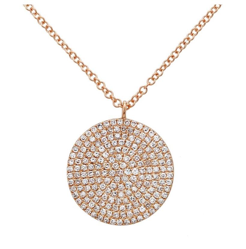 0.43 Ctw Diamond 14k Rose Gold Round Shape Womens Diamond Necklace Pendant With 16 Inch Chain