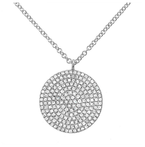 0.42 Ctw Diamond 14k White Gold Round Shape Womens Diamond Necklace Pendant With 16 Inch Chain