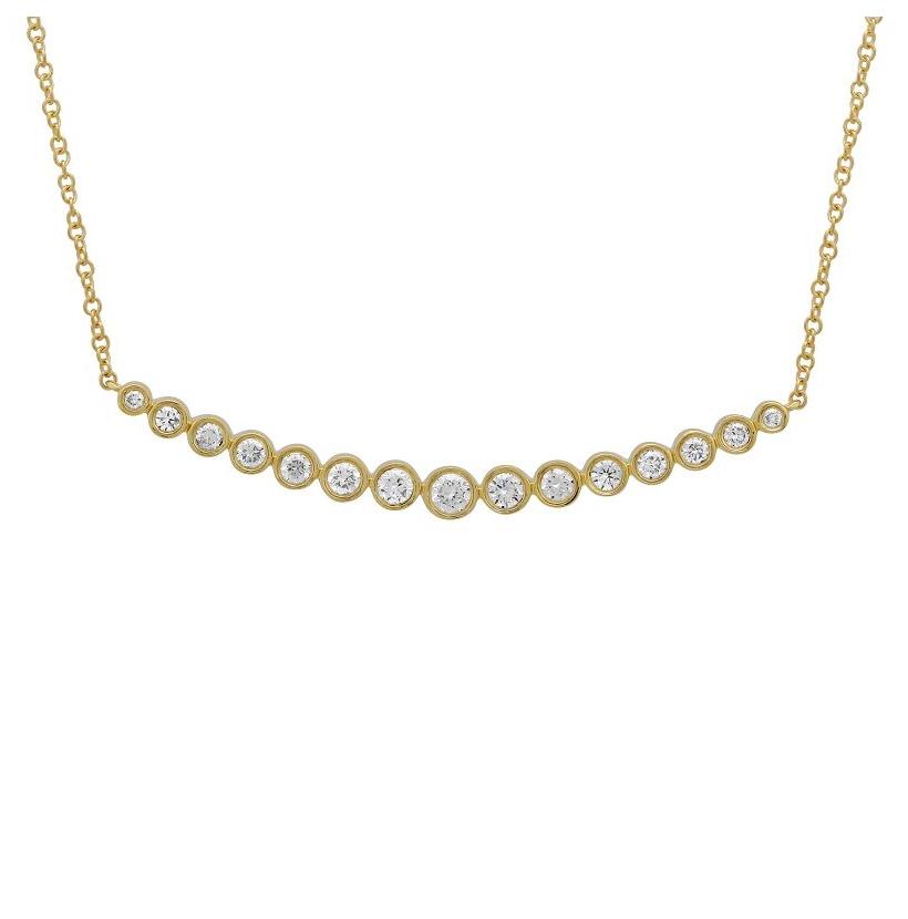 0.47 Ctw Diamond 14k Yellow Gold Round Shape Womens Diamond Necklace