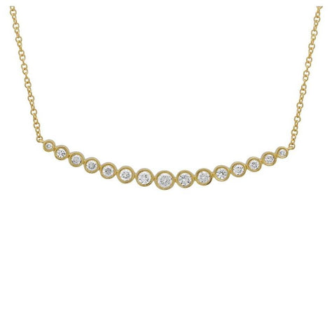 0.47 Ctw Diamond 14k Yellow Gold Round Shape Womens Diamond Necklace