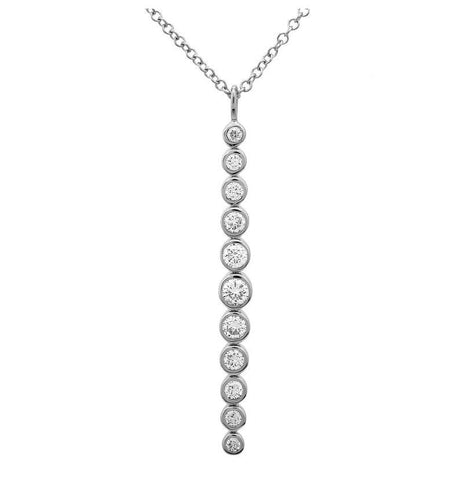 0.36 Ctw Diamond 14k White Gold Round Shape Womens Diamond Necklace Pendant With 16 Inch Chain