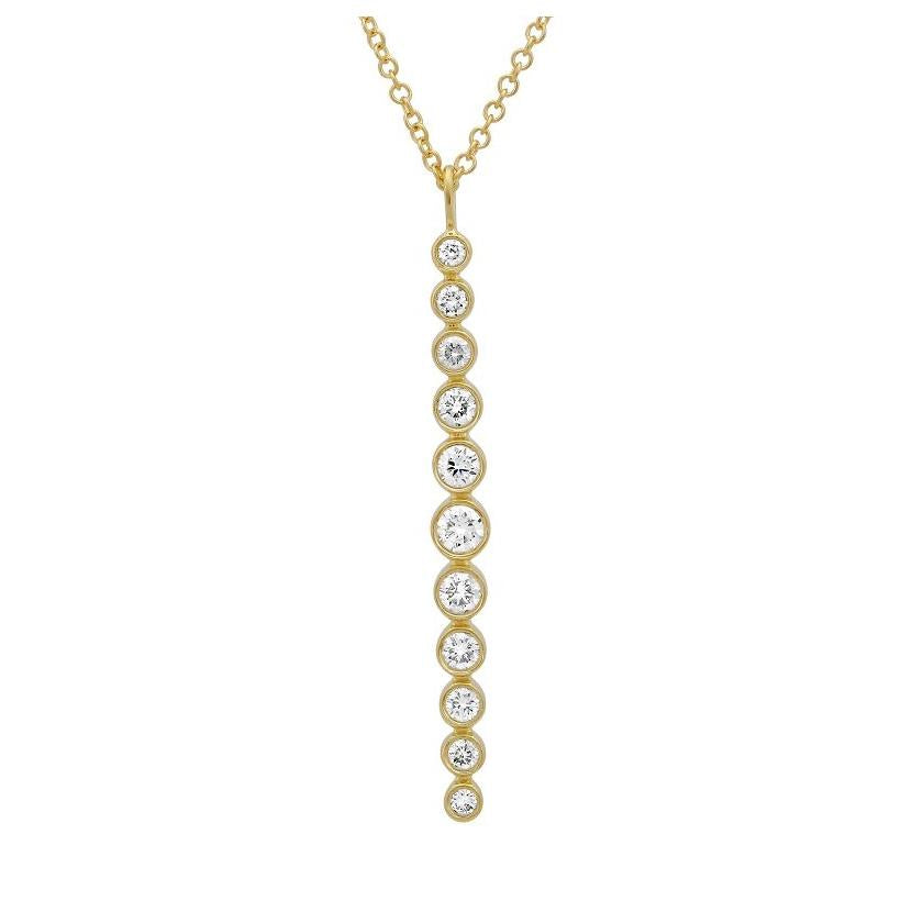 0.38 Ctw Diamond 14k Yellow Gold Round Shape Womens Diamond Necklace Pendant With 16 Inch Chain