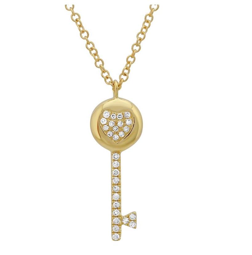 0.07 Ctw Diamond 14k Yellow Gold Round Shape Womens Diamond Necklace Pendant With 16 Inch Chain