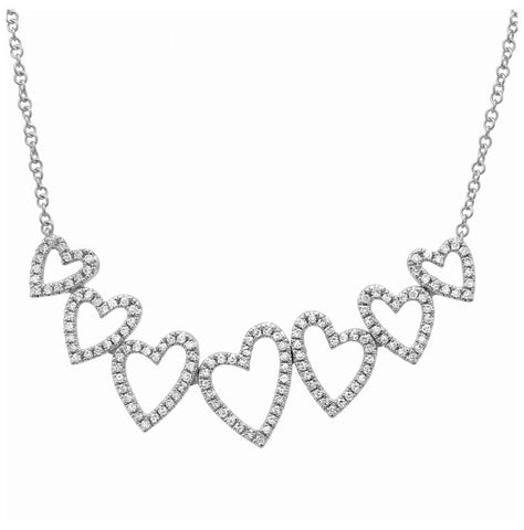 0.31 Ctw Diamond 14k White Gold Round Shape Womens Diamond Necklace