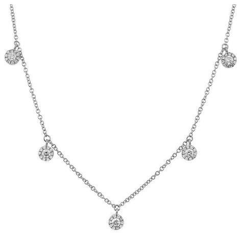 0.37 Ctw Diamond 14k White Gold Round Shape Womens Diamond Necklace