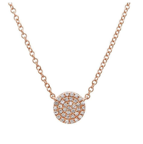 0.1 Ctw Diamond 14k Rose Gold Round Shape Womens Diamond Necklace