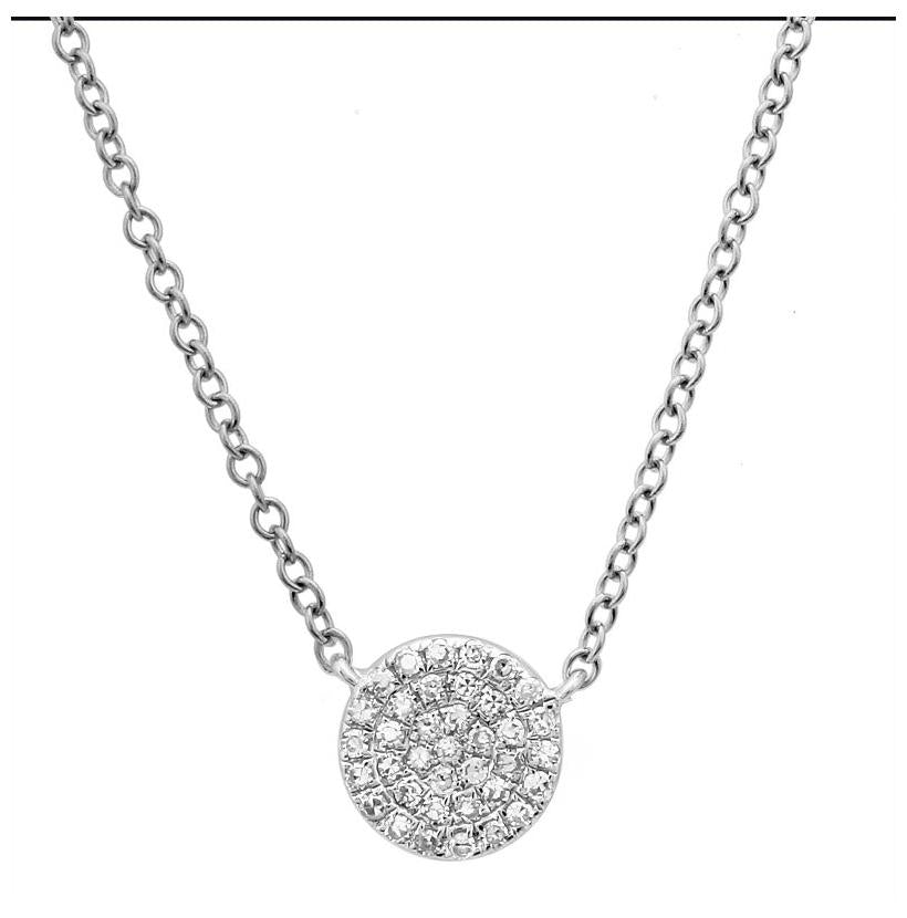 0.1 Ctw Diamond 14k White Gold Round Shape Womens Diamond Necklace