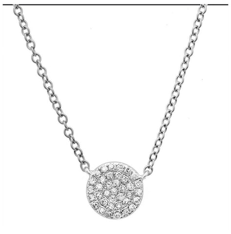 0.1 Ctw Diamond 14k White Gold Round Shape Womens Diamond Necklace